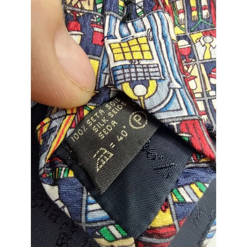 ERMENEGILDO ZEGNA Multi Color Silk Tie Made‎ In Italy